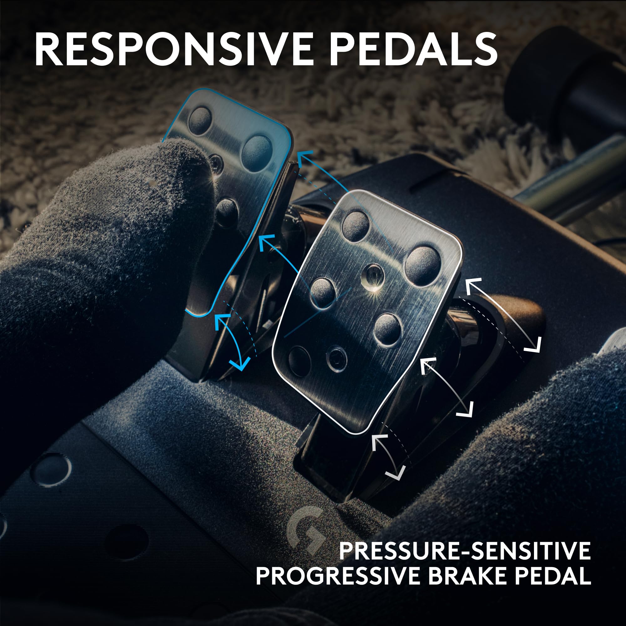 Logitech G G923 Racing Wheel and Pedals, TRUEFORCE up to 1000 Hz Force Feedback, Responsive Driving Design, Dual Clutch Launch Control, Genuine Leather Wheel Cover, for PS5, PS4, PC, Mac - Black