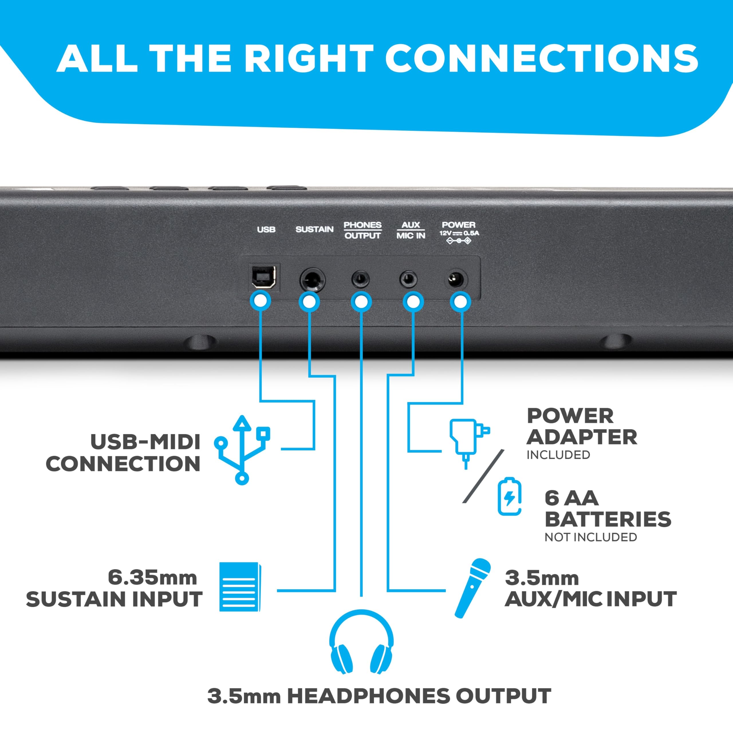Alesis 88 Key Keyboard Piano with 480 Sounds, Speakers, USB MIDI, Sheet Music Tablet Rest, Power Adapter and Piano Lessons for Beginners