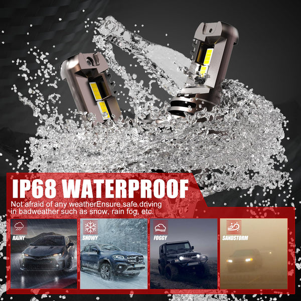 WAIXINGREN H4 Led Headlight Bulbs, 6500K Cool White, 60W 26000LM H4 Headlight Bulbs led with Fan, No Adapter Required, Plug and Play Easy Installation, Pack of 2 (H4/9003/HB2)