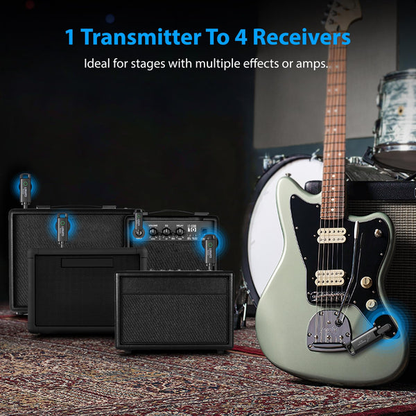 Wireless Guitar System,LEKATO Wireless Guitar Transmitter Receiver with 70 Channels,<3ms Low Latency Rechargeable Digital Audio Guitar Cable Cordless Bass Jack Lead for Electric Guitars,Bass,KeyBoard