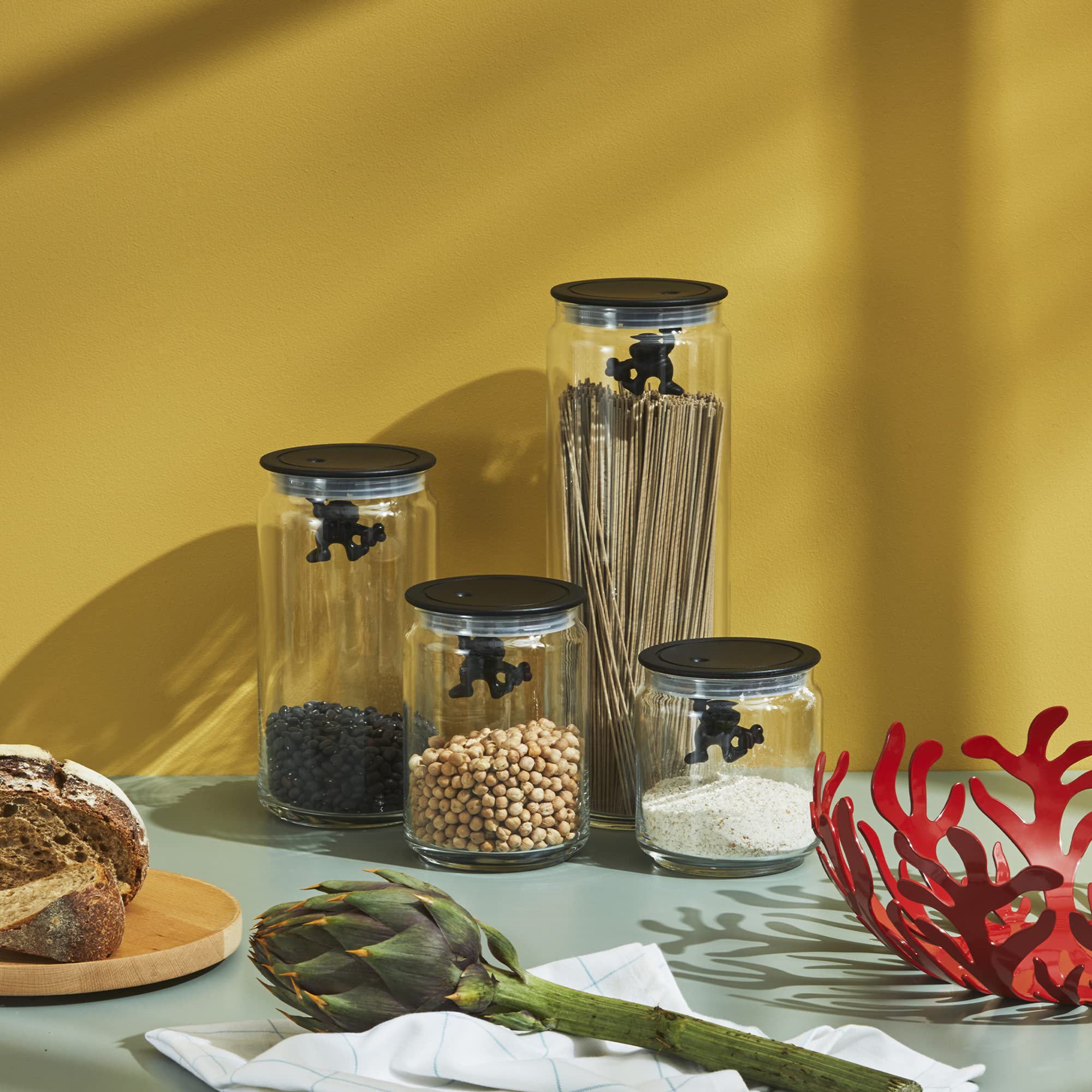 A di Alessi Gianni Spaghetti Holder, Blue Lid, 200 cl, (AMDR08 AZ)