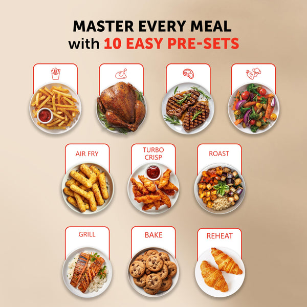 Breville Halo Flexi Air Fryer & Large Mesh Tray | Digital Dual Air Fryer Oven | 11L: Serves 10+ | Fry, Bake, Grill, Roast & Reheat | 2400 W | Save £65 a Year on Energy Bills* | Black [VDF138]