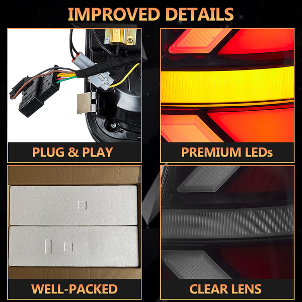 VLAND LED Rear Lights Compatible with Mini Cooper R50 R52 R53 2001-2006 1st Gen Hatch/Convertible, Union Jack Tail Lights w/Startup Dynamic Display & Sequential Indicator, 1 Set (Red)