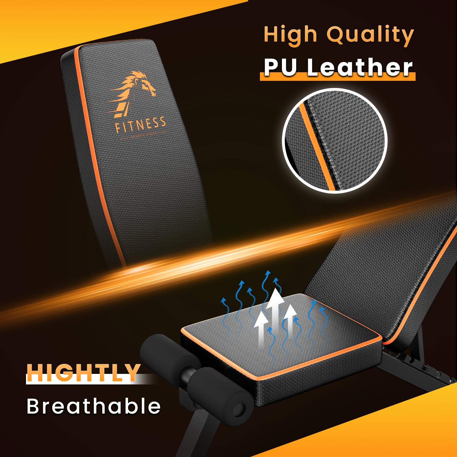 Dskeuzeew Weight Bench, 660 LB Stable Workout Bench, 8 Backrest Adjustments, Adjustable Strength Training Bench for Full Body Workout with Fast Folding