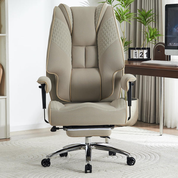 EXCEBET Ergonomic Office Chair – High Back PU Leather Executive Desk Chair with Adjustable Armrests, Swivel Computer Chair for Home/Office, Heavy Duty Support up to 400 lbs