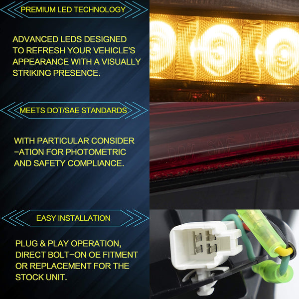 VLAND LED Tail Lights Compatible with Toyota 86 GT86 2012-2020/Subaru BRZ 2013-2020/Scion FR-S 2013-2020, Full LED Rear Light with Sequential Indicator, Red White Lens