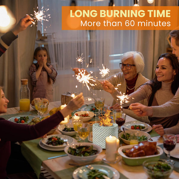 VOSSMOON Tabletop Fire Pit, Bioethanol Table Top Fire Bowl, Portable Round Fireplace indoor or Outdoor, Concrete Table Top Patio Heater Ethanol Burner with Tempered Glass for Potluck or Camping, Black