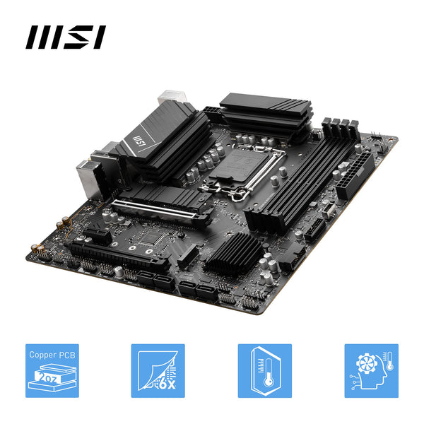 MSI B760 GAMING PLUS WIFI DDR4 Motherboard, ATX - Supports Intel 14th, 13th & 12th Gen Core Processors, LGA 1700 - DDR4 Memory Boost 5333+MHz/OC, 1x PCIe 4.0 x16, 2 x M.2 Gen4, 2.5G LAN, Wi-Fi 6E