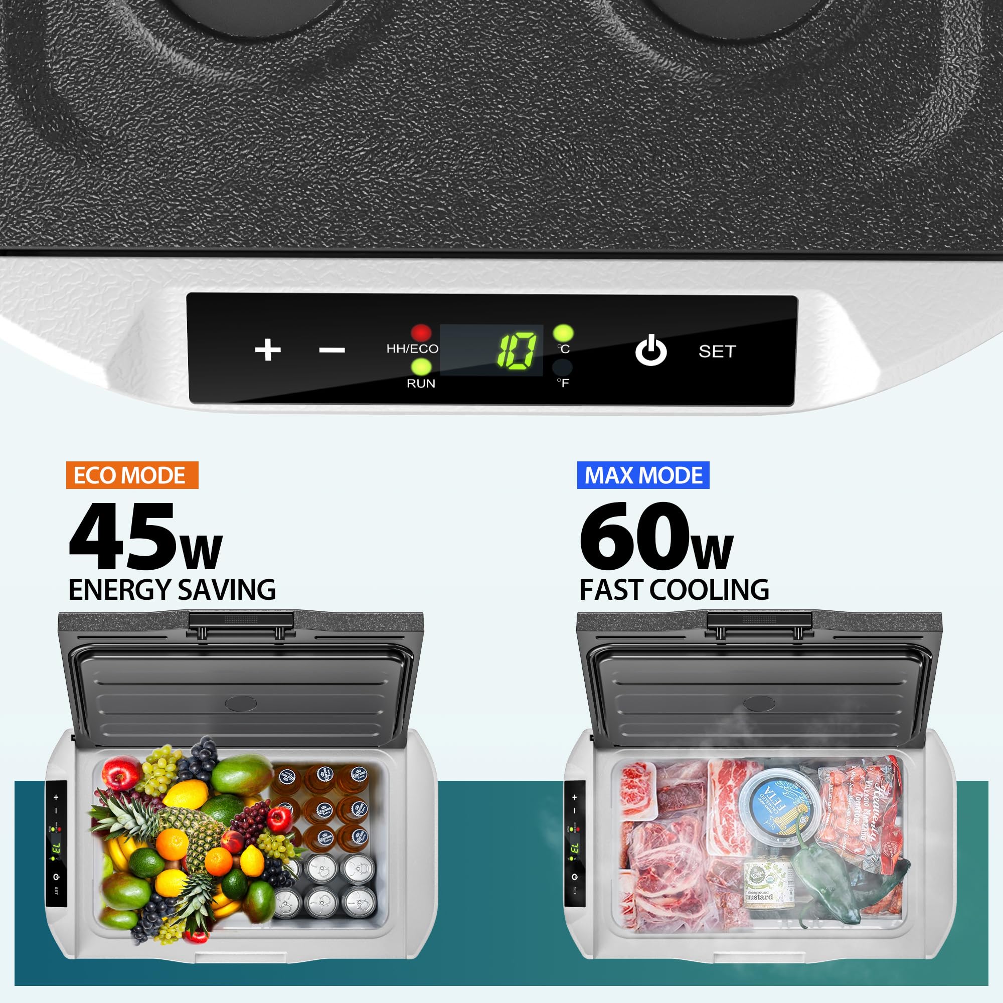 EUHOMY 18L Car Fridge, Compressor Fridge -20℃~20℃, Portable Refrigerator 12/24V DC 100-240V AC, Portable Freeze with APP Control for Camping, Travel, Boat