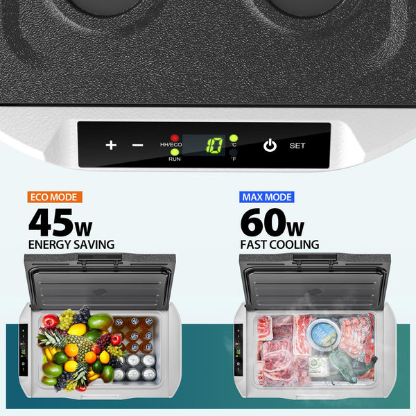 EUHOMY 18L Car Fridge, Compressor Fridge -20℃~20℃, Portable Refrigerator 12/24V DC 100-240V AC, Portable Freeze with APP Control for Camping, Travel, Boat