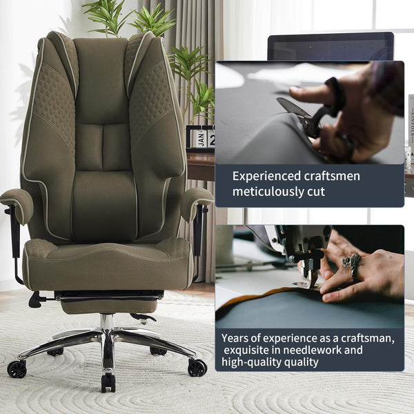 EXCEBET Ergonomic Office Chair – High Back PU Leather Executive Desk Chair with Adjustable Armrests, Swivel Computer Chair for Home/Office, Heavy Duty Support up to 400 lbs