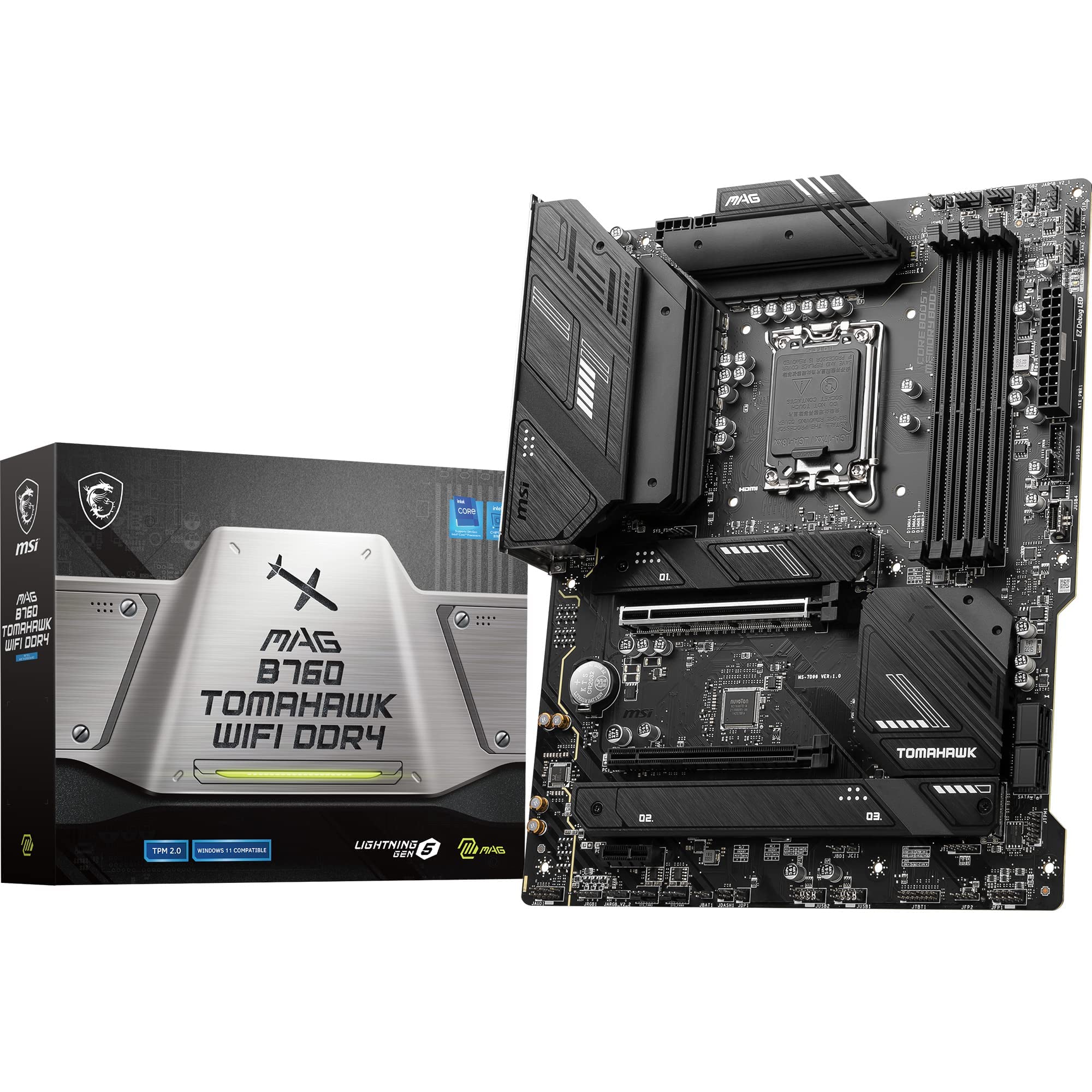 MSI B760 GAMING PLUS WIFI DDR4 Motherboard, ATX - Supports Intel 14th, 13th & 12th Gen Core Processors, LGA 1700 - DDR4 Memory Boost 5333+MHz/OC, 1x PCIe 4.0 x16, 2 x M.2 Gen4, 2.5G LAN, Wi-Fi 6E