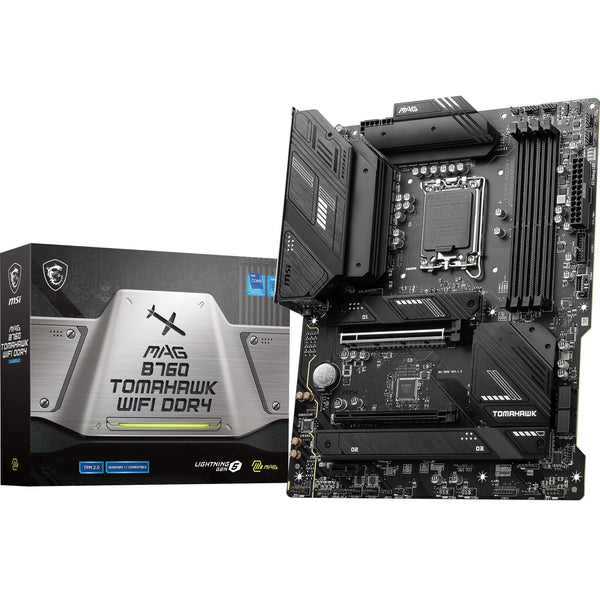 MSI B760 GAMING PLUS WIFI DDR4 Motherboard, ATX - Supports Intel 14th, 13th & 12th Gen Core Processors, LGA 1700 - DDR4 Memory Boost 5333+MHz/OC, 1x PCIe 4.0 x16, 2 x M.2 Gen4, 2.5G LAN, Wi-Fi 6E