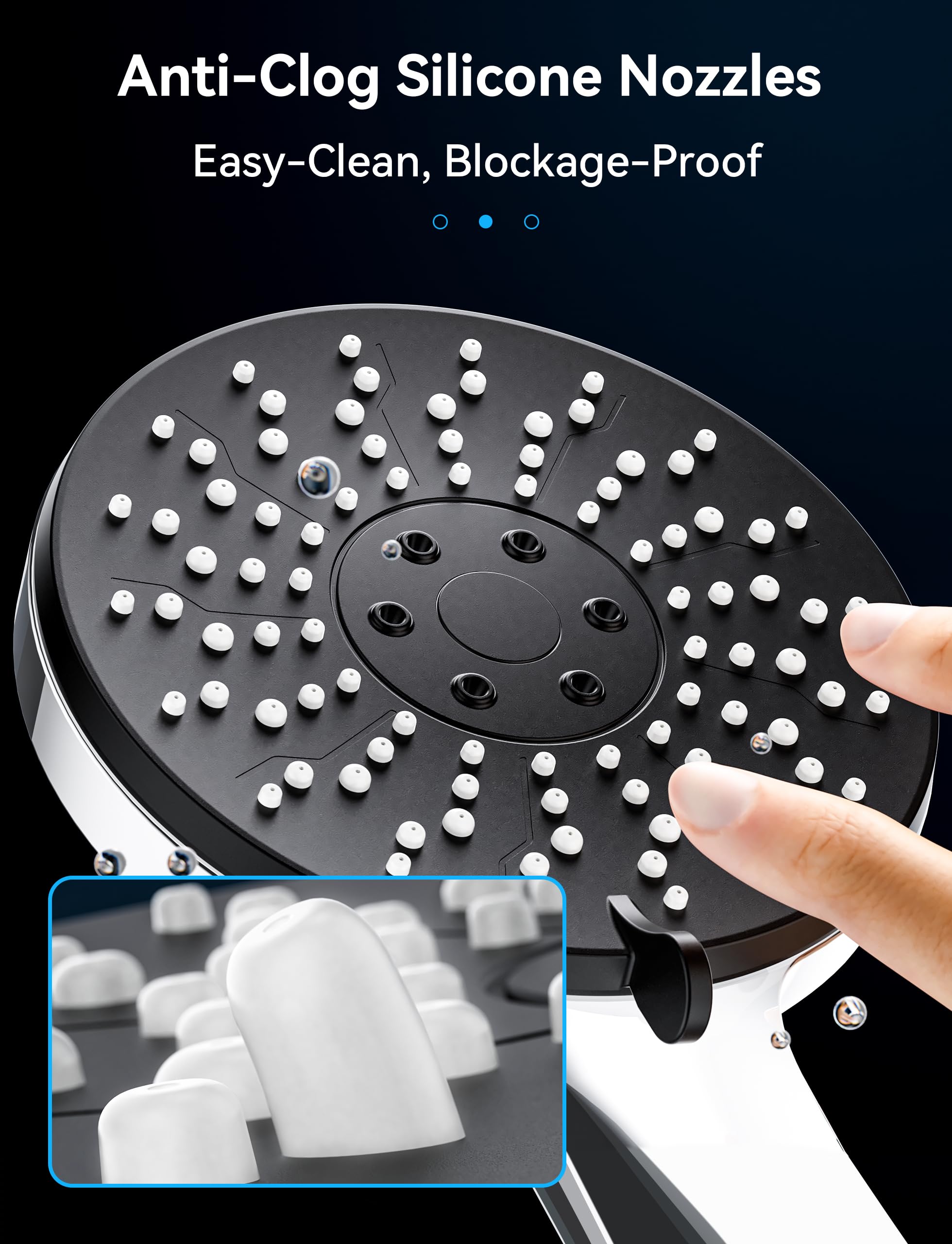 Magichome High Pressure Shower Head and Hose, 5 Spray Modes Shower Head with 1.5m Hose, Large Powerful Flow Handheld Showerhead for Low Water Pressure