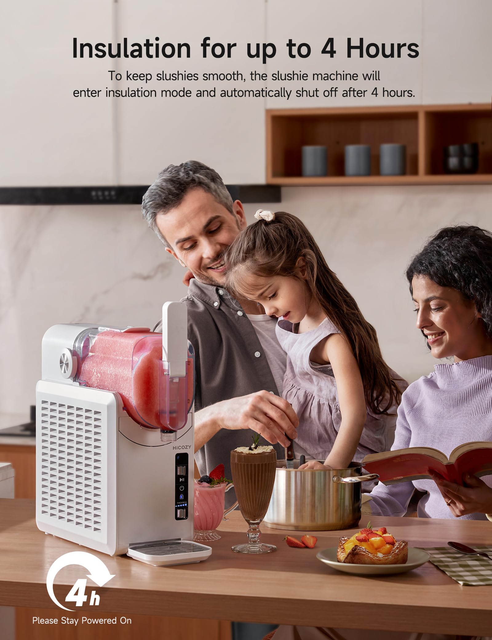 HiCOZY F1 Slushie Machine, Professional Frozen Drink Maker, Slushy Machine for Home, No Ice Needed, Self-Cleaning, 5 Presets for Milkshakes, Cocktail, Frappes, and More