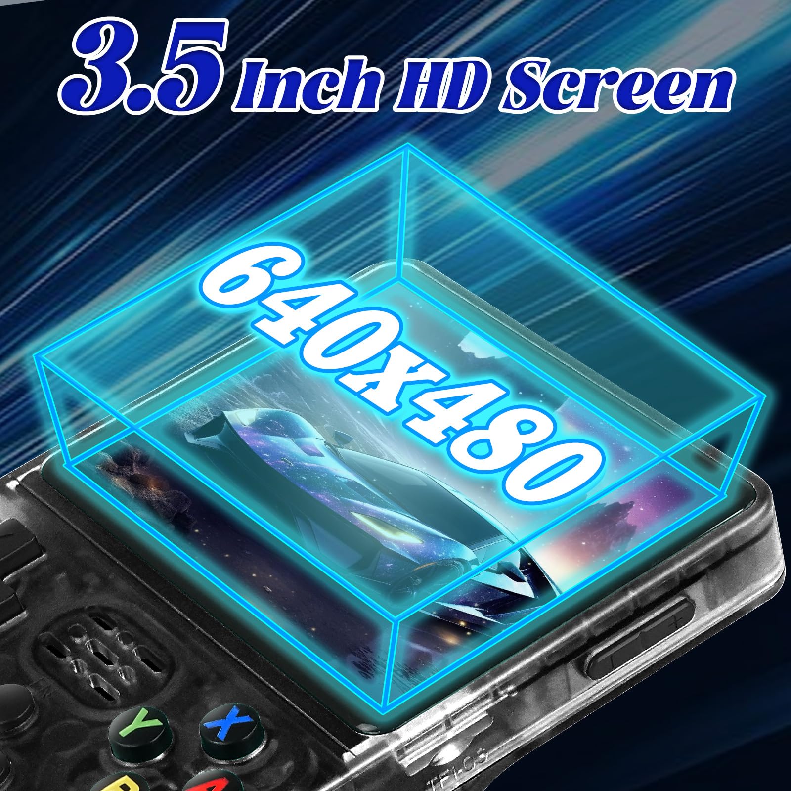 Blidinner R36S Retro Handheld Games Console -With Open Source Linux System,3000mAh Battery,3.5 Inch HD Screen,64G TF Card,20,000+ Classic Games,Portable Mini Game Console for Teens and Adults-Black