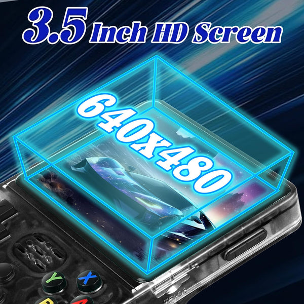 Blidinner R36S Retro Handheld Games Console -With Open Source Linux System,3000mAh Battery,3.5 Inch HD Screen,64G TF Card,20,000+ Classic Games,Portable Mini Game Console for Teens and Adults-Black