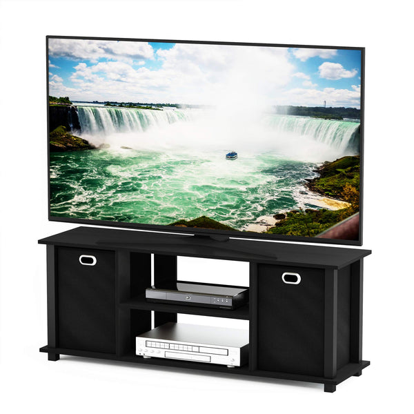 FURINNO TV Entertainment Center, 13054BK/BK, Black/Black, one size, 105.92 (W) x 40.13 (H) x 29.72 (D) cm