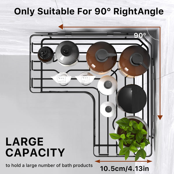 Kegii Telescopic Shower Caddy Corner - Stainless Steel Shower Shelf No Drilling Bathroom Caddy with Soap Holder and Hooks(White), On The Bath or Stand Up Shower