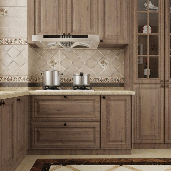 JSEVEM 40CM×3M Air Guide Design Extra Thick Beige Light Brown Wood Wallpaper Peel and Stick Waterproof Brown Wood Contact Paper Vinyl Self Adhesive Matte Textured Furniture Sticker for Kitchen Cabinet