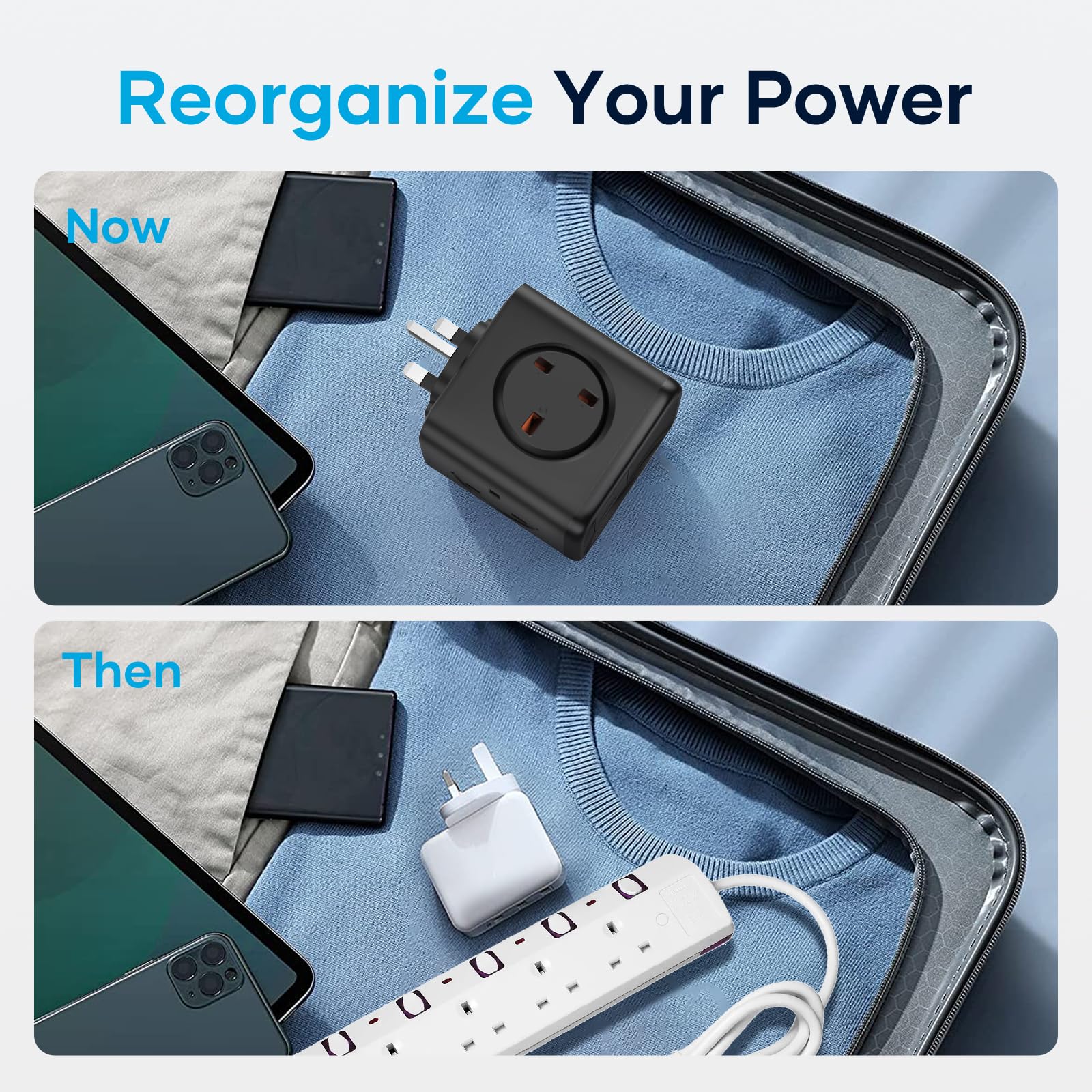 Socket Cube USB C Power Strip with 4 Outlets 3250W and 30W USB C Charging for iPhone 16/15/14, iPad,MacBook, Galaxy, Power Delivery Charging for Game, Dorm Rooms, Home, Office, White