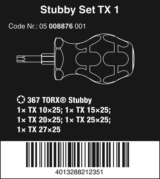 Wera 05008876001 Stubby TX 1 Screwdriver Set