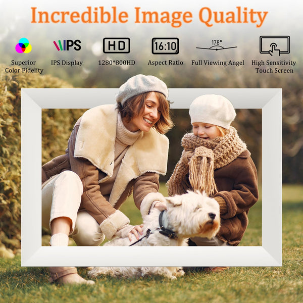 Hesmor 15.6 Inch Digital Photo Frame WiFi Frameo Picture Frame, 1920x1080 FHD IPS Touchscreen, 32GB Auto Rotate, Electronic Photo Frames Share Photos/Videos Anywhere