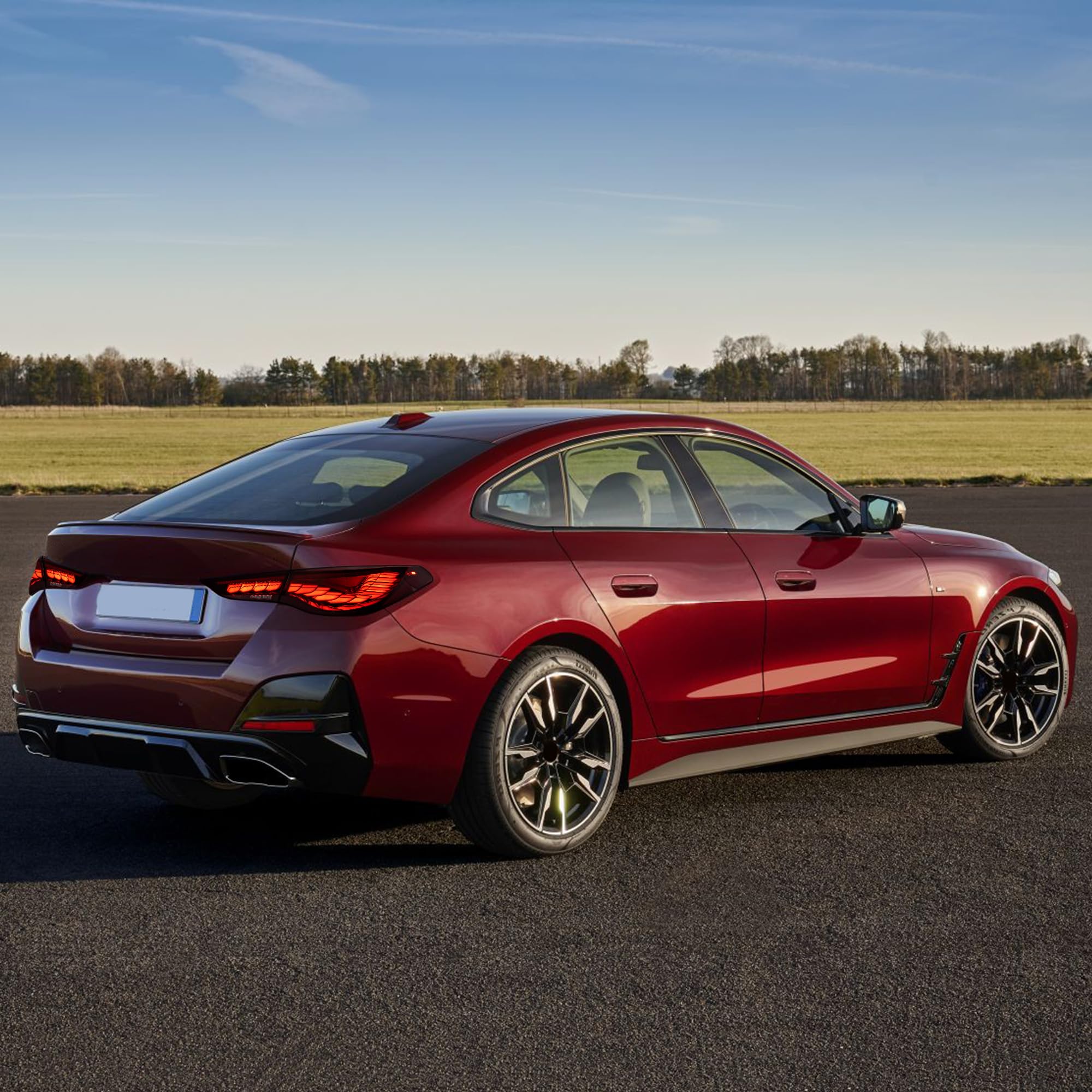 VLAND OLED Rear Lights Compatible With 4 Series G22/G23/G26, M4 G82 G83 2021-2023, Tail Lights Assembly w/Startup dynamic display - Smoked