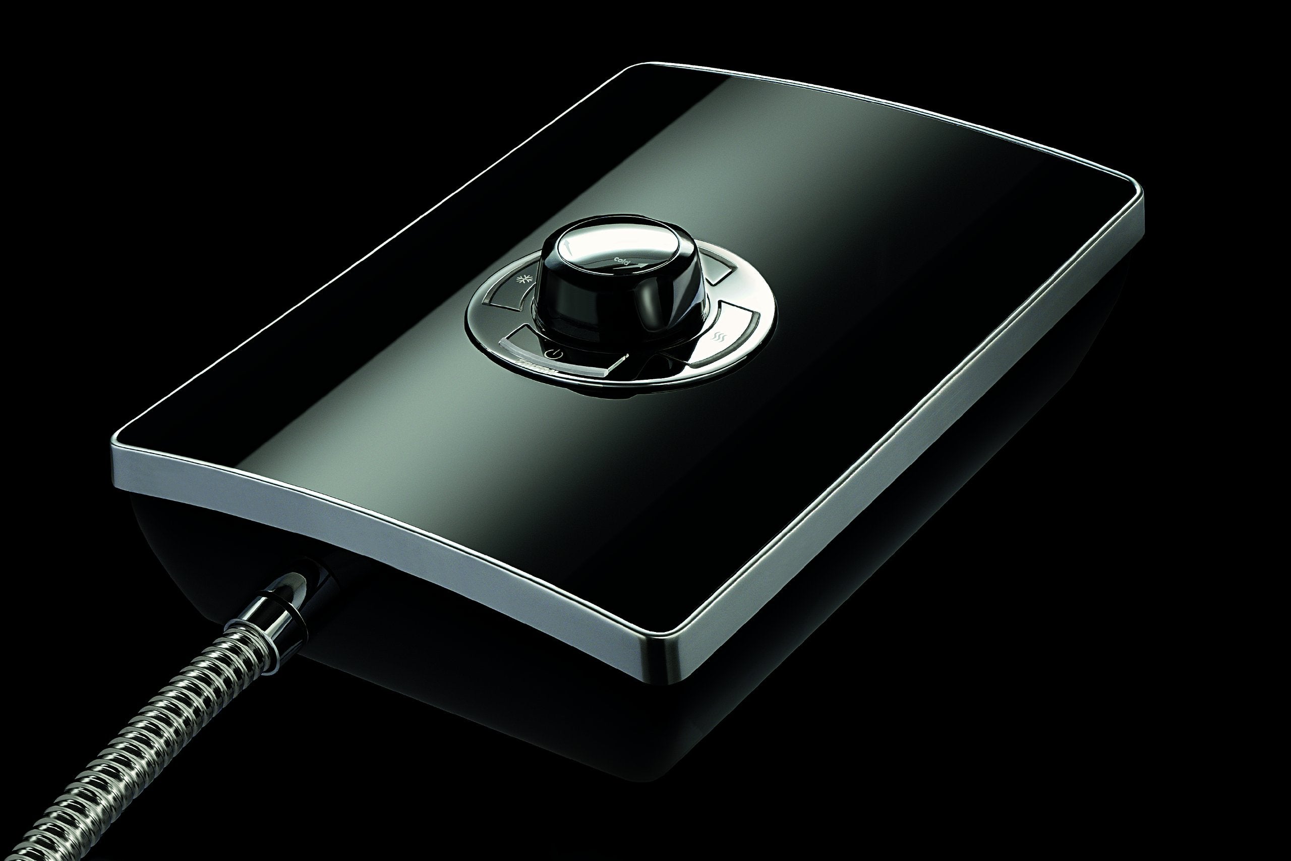 Triton Showers Collection 2, Shower Electric, 8.5 KW, Triton Aspirante, Black Gloss, Electrical Showers, with Showerhead and Anti Twist Hose, Bathroom Showering Unit