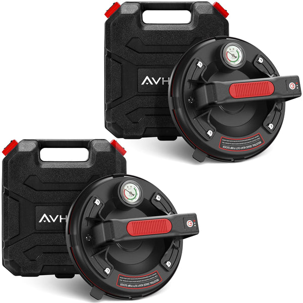 Avhrit 8 Inch Electric Vacuum Suction Cup, Glass Suction Cups Heavy Duty for Lifting Large Glass, 500lbs Load Capacity, Rechargeable Glass Lifter for Windshield, Window, Granite, Tile (Two Pack