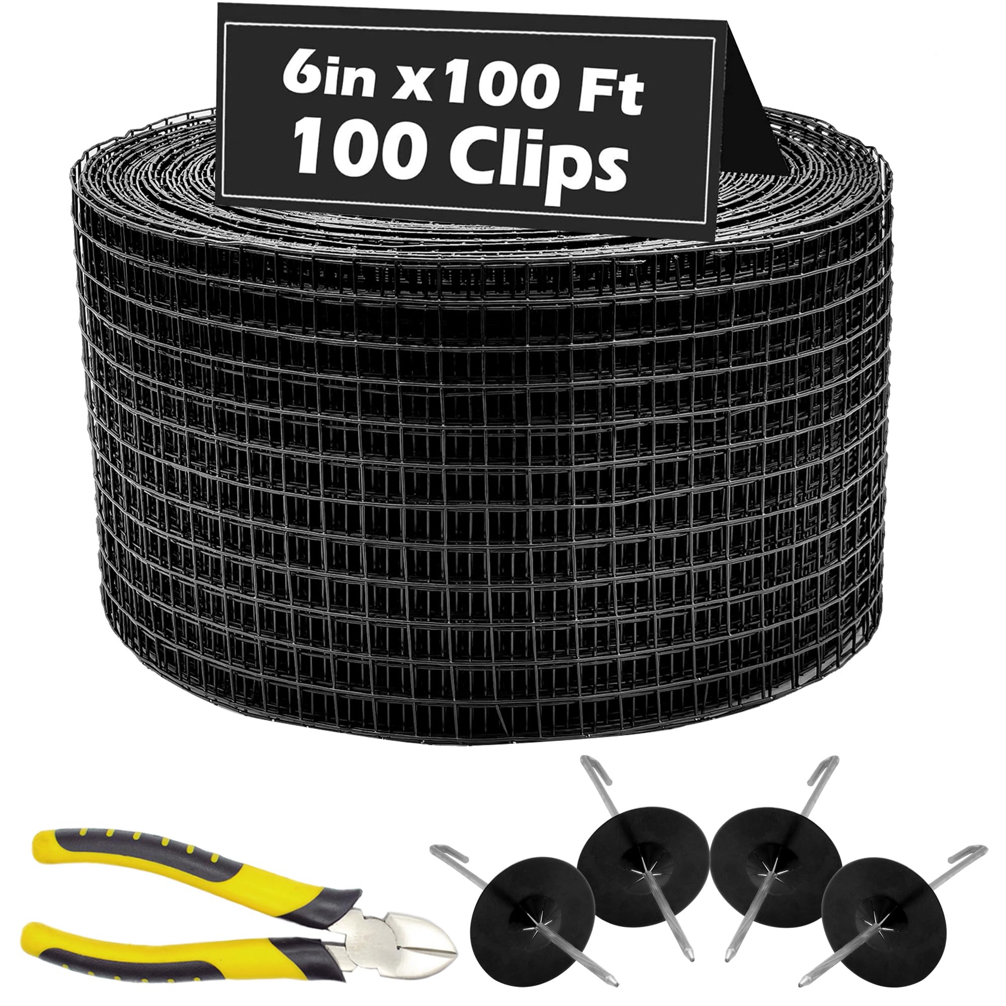 PROLEE 6 Inch X 100FT Solar Panel Bird/Critter Guard Anti-Rust with 100 Fastener Clips Rooftop Solar Panel Bird Wire Screen, Removable Without Damage