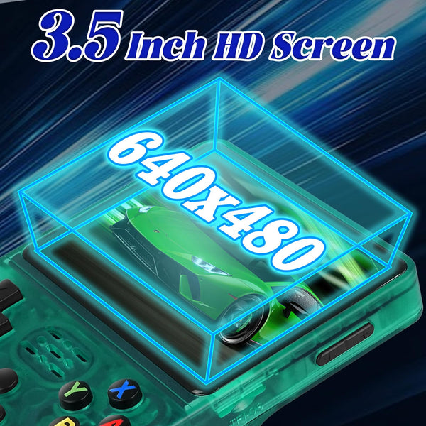 Blidinner R36S Retro Handheld Games Console -With Open Source Linux System,3000mAh Battery,3.5 Inch HD Screen,64G TF Card,20,000+ Classic Games,Portable Mini Game Console for Teens and Adults-Black