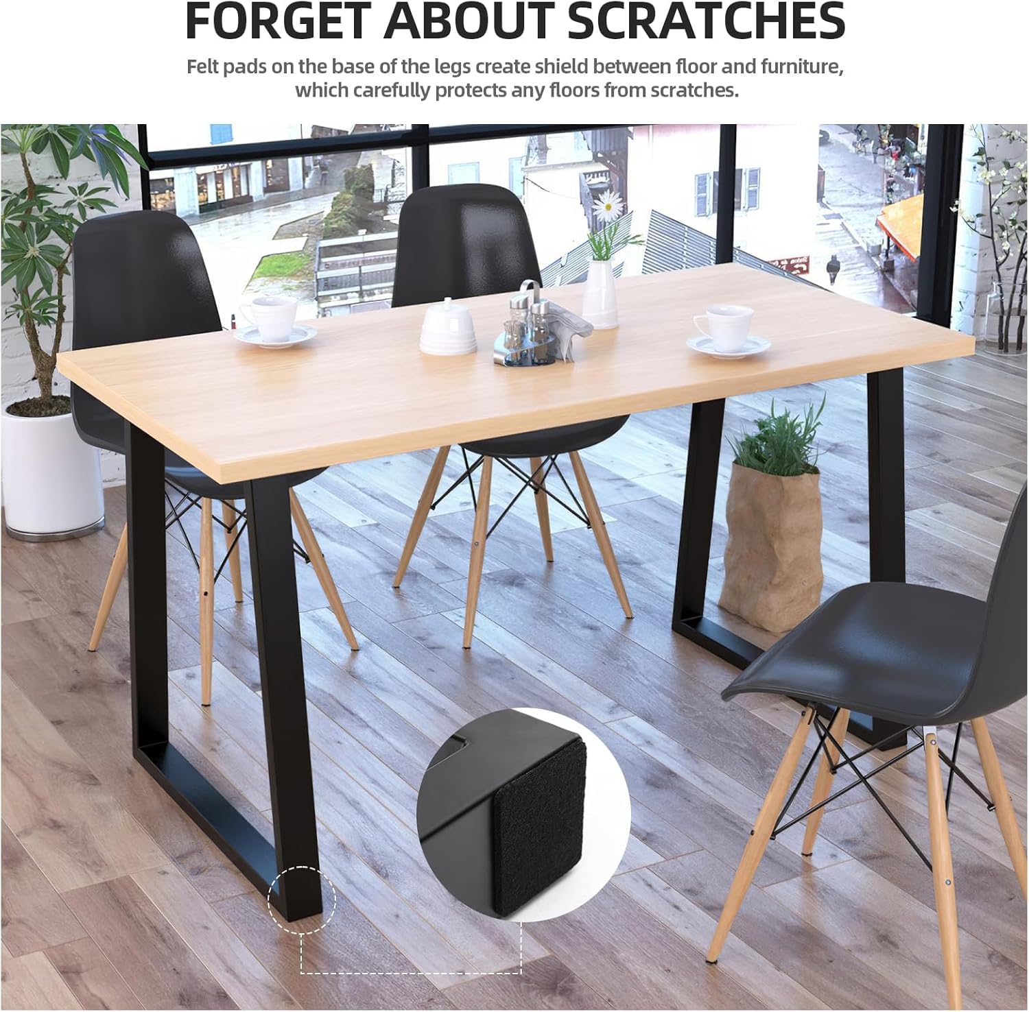 INMOZATA Table Legs Set of 2, Heavy Duty Industrial Trapezoid DIY Furniture Legs Coffee Table Legs with Screws for DIY Table Desk Breakfast Bar Stand Bench (W70cm X H90cm)