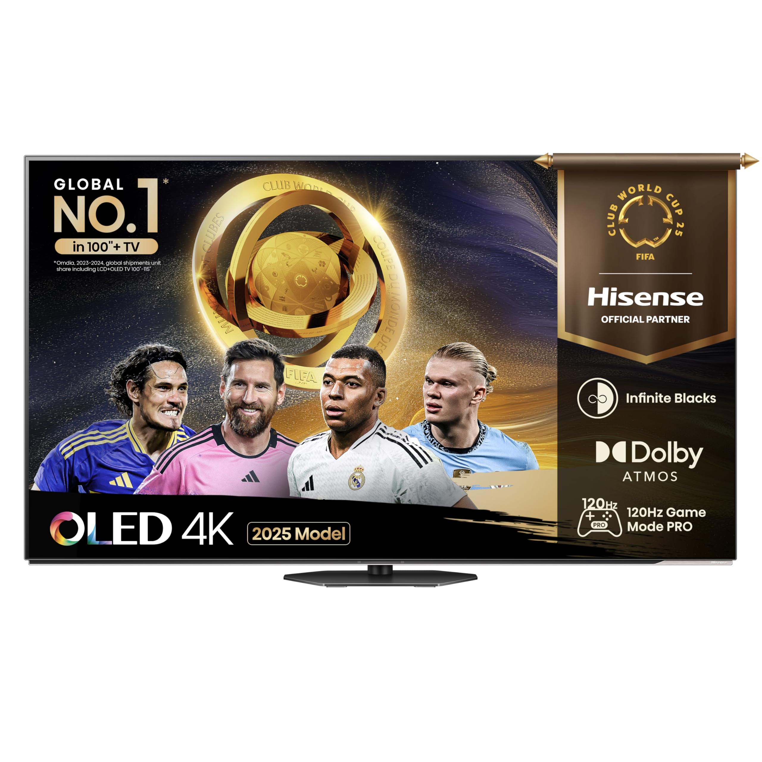 Hisense 55 Inch 4K QLED Smart TV 55E77NQTUK - Quantum Dot Colour, 4K AI Processor, Dolby Vision Atmos, Smooth Motion, Sports Mode, Vidaa OS with Freely, Youtube, Netflix and Disney+ (2024 Model)