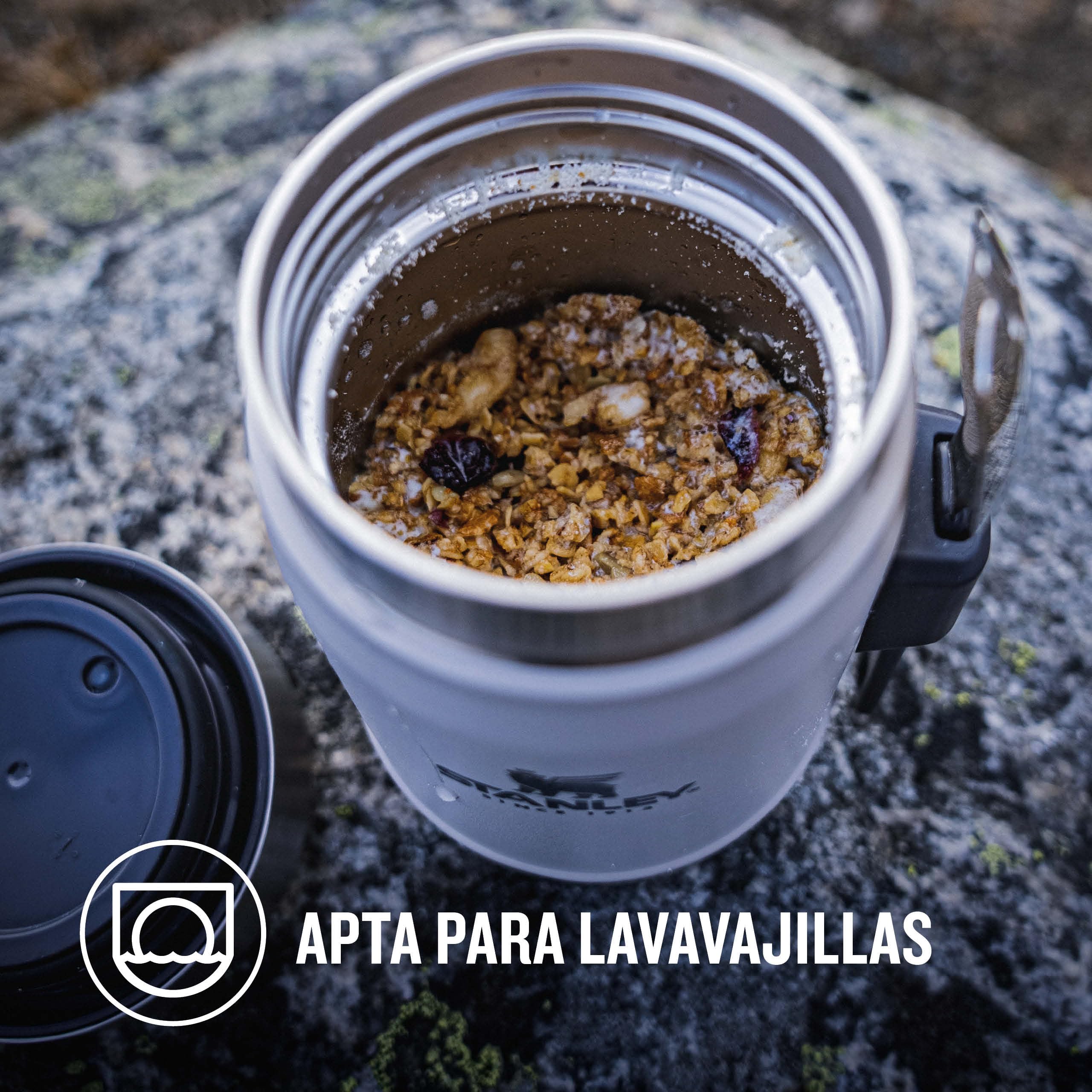 Stanley Classic Legendary Food Jar 0.4L With Spork - Keeps Cold For 7 Hours - BPA-Free Stainless Steel Soup Flask - Leakproof - Dishwasher Safe - Rose Quartz