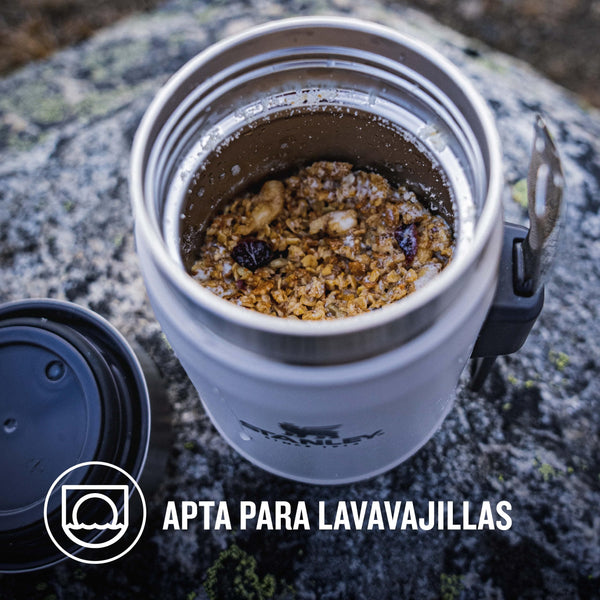 Stanley Classic Legendary Food Jar 0.4L With Spork - Keeps Cold For 7 Hours - BPA-Free Stainless Steel Soup Flask - Leakproof - Dishwasher Safe - Rose Quartz