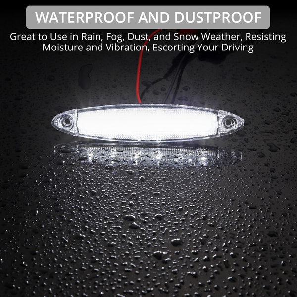 Justech 10pcs 6LED Side Marker Lights 12V Rear Lights 3030 SMD Indicator Lamps Universal Waterproof for Truck Trailer Van Caravan Lorry Car Bus-Red