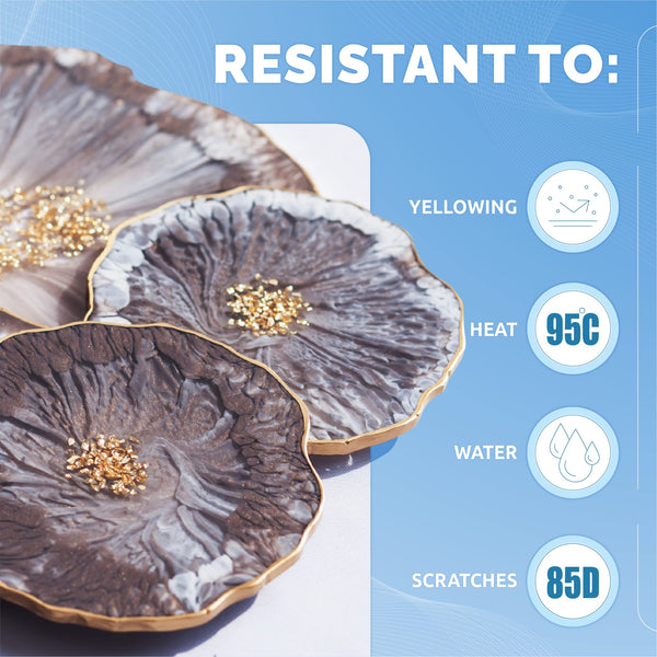 CRAFT RESIN 4L Crystal Clear Epoxy Resin Kit - Food Safe & UV Resistant for DIY Art, Wood, Jewellery Making, Coasters, Mould Casting Resin Epoxy - Low Viscosity, Self Leveling for Beginners & Pros