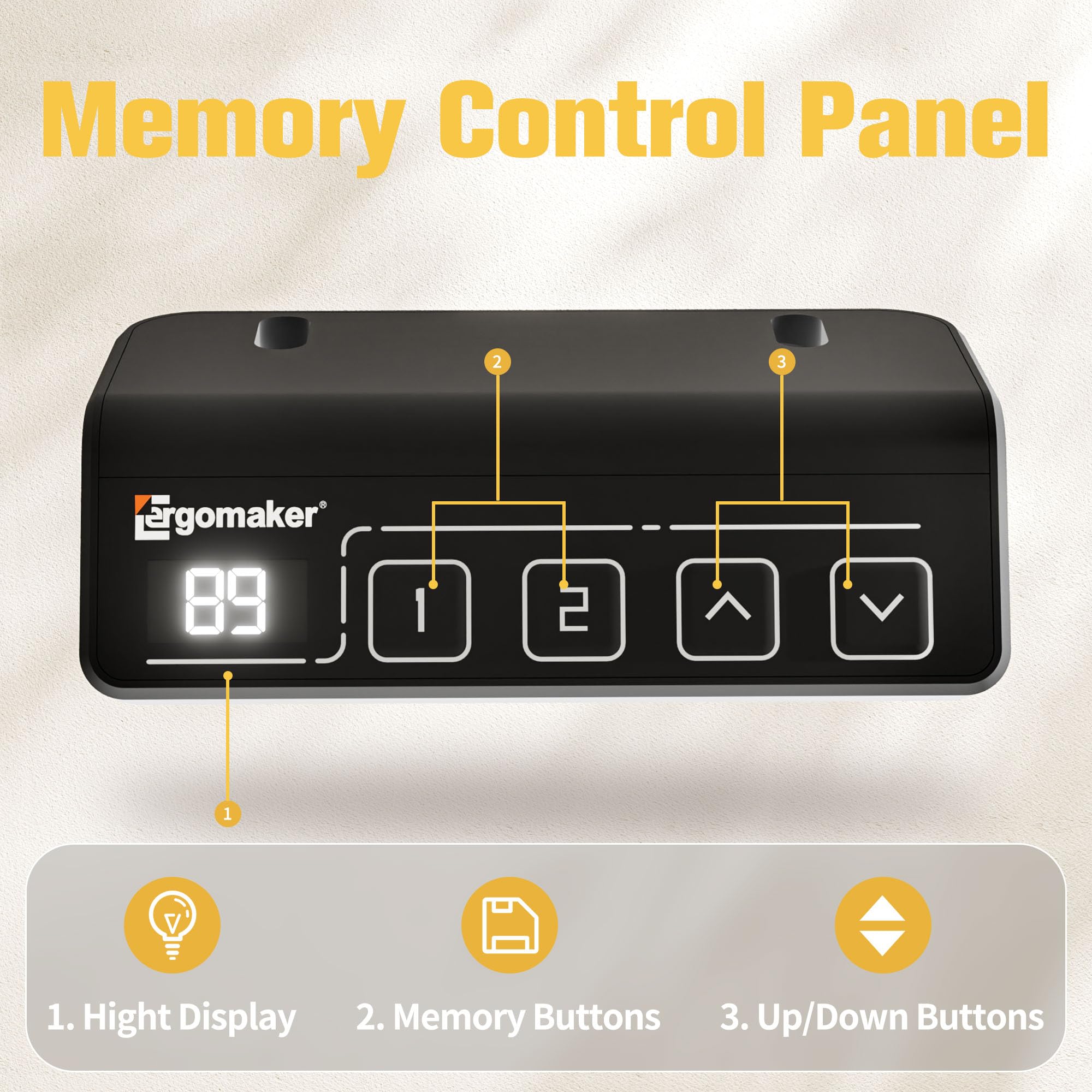 ERGOMAKER Electric Height Adjustable Standing Desk 80x60cm (31.5"x23.6"), Sit Stand Desk with Splicing Top for Home Office (Black Frame + Black Desktop)