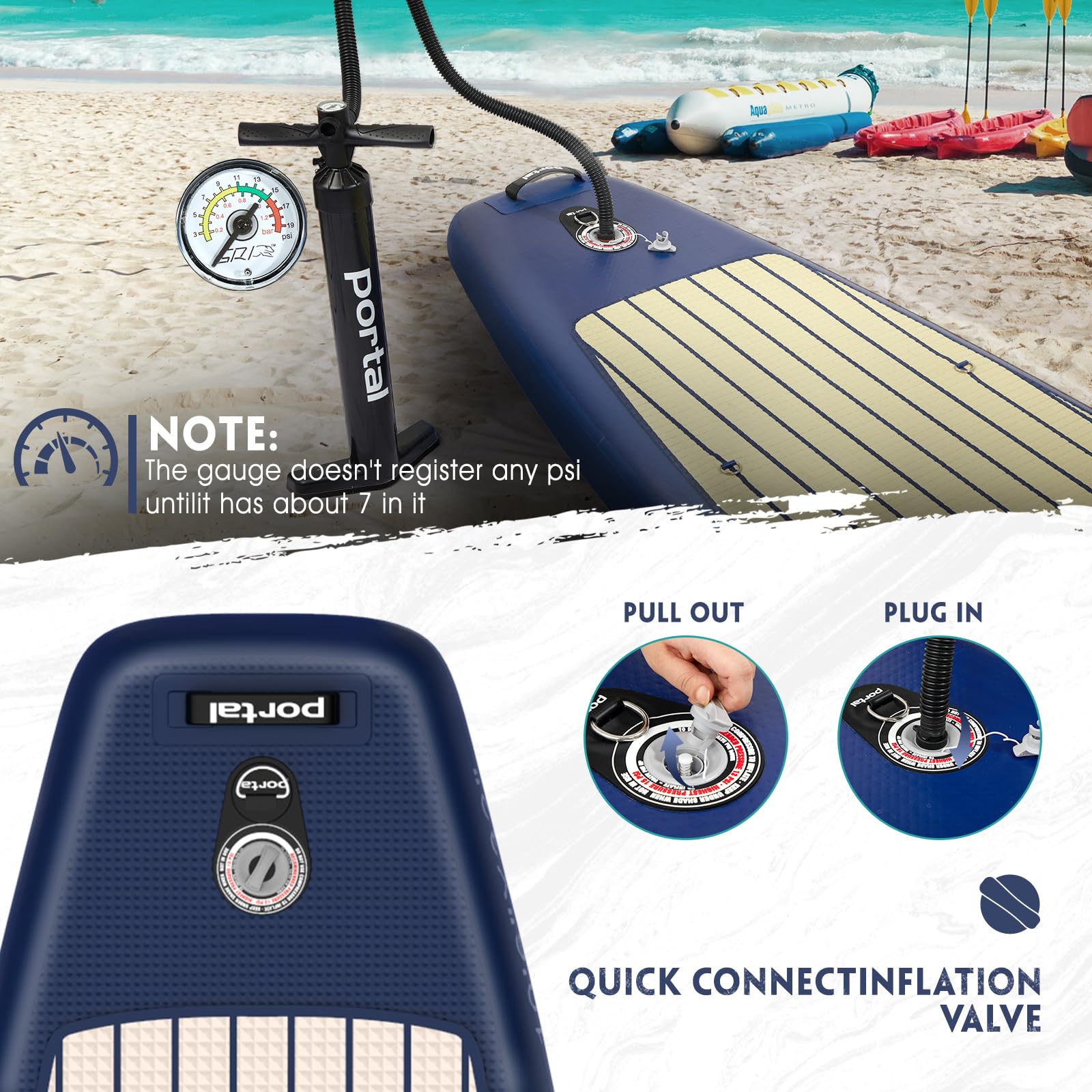 Portal Stand Up Paddle Board, 10'6x33 x6 Inflatable Paddle Boards with SUP Accessories Including Carry Bag, Hand Pump, Paddle, Leash, Fin, Repair Kit, Waterproof Phone Case