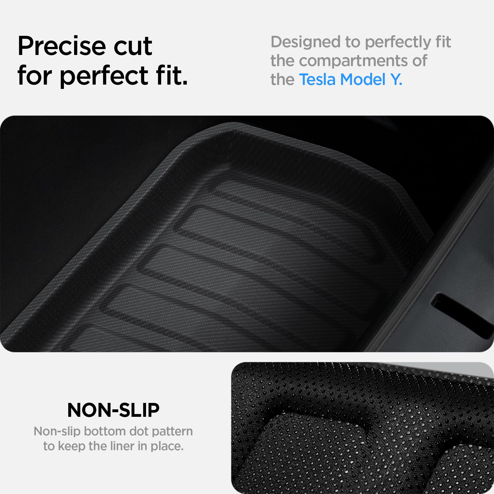 Spigen Tesla Model Y (~2024) Front Trunk Mat Cargo Liner, All Weather Floor Mats, Boot Liner, Waterproof, Easy To Clean Material, Designed for Model Y Accessories - Carbon Edition