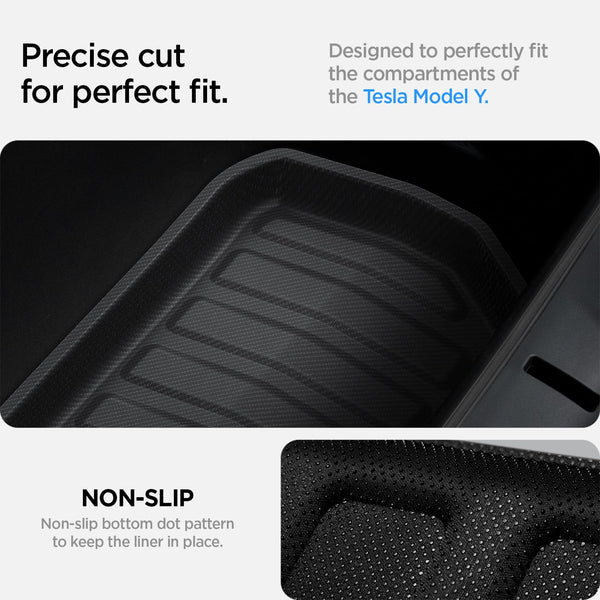 Spigen Tesla Model Y (~2024) Front Trunk Mat Cargo Liner, All Weather Floor Mats, Boot Liner, Waterproof, Easy To Clean Material, Designed for Model Y Accessories - Carbon Edition