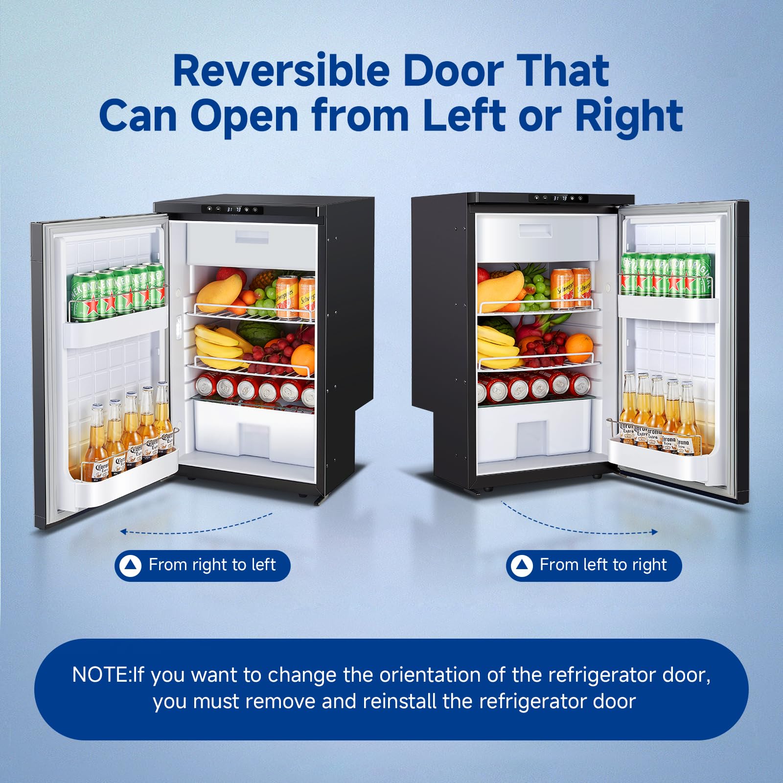 AAOBOSI 83L Campervan Fridge, Camping Refrigerator with APP Control, 12V Fridge Freezer for Campervan, Car, Truck, Boat, Motorhome, Travel