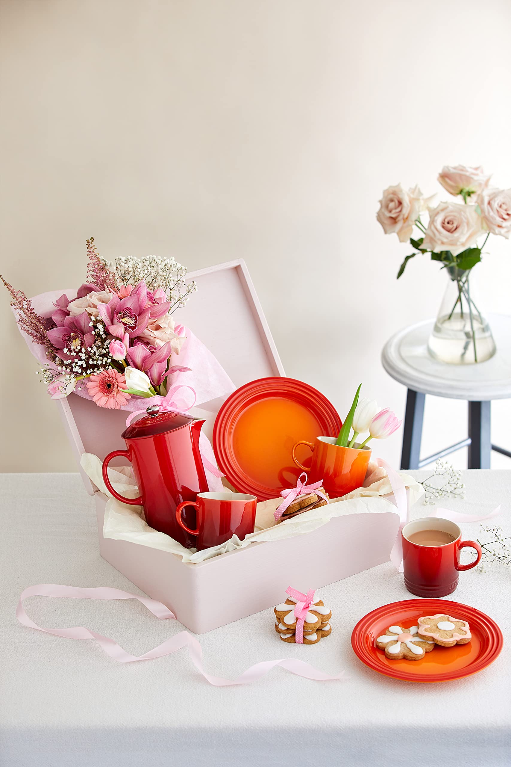 Le Creuset Stoneware Rainbow Coffee Mugs, 350 ml, Cerise, Volcanic, Teal, Ultra Violet, Soleil, Palm, 79114358359030