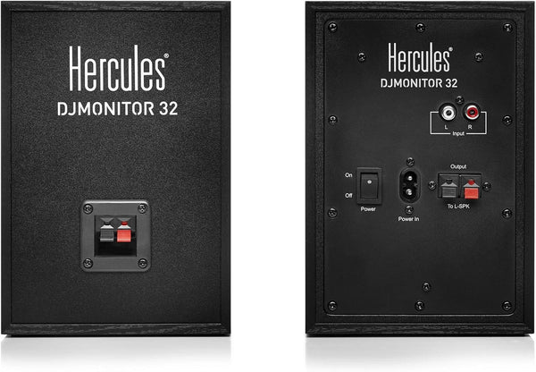 Hercules DJMonitor 32 – Compact 2-Way Active DJ Monitors with 3.5” Speakers for Studio and DJ