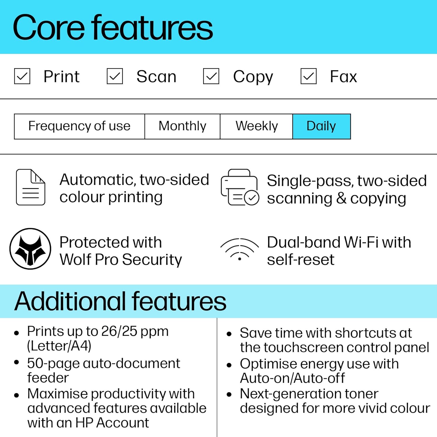 HP LaserJet Pro MFP 3302fdw Laser Printer | Colour | Printer for Small Medium Business | Print, Scan, Copy, Fax | Automatic document feeder | 2-Sided Printing | Wireless | Front USB port | Touchscreen
