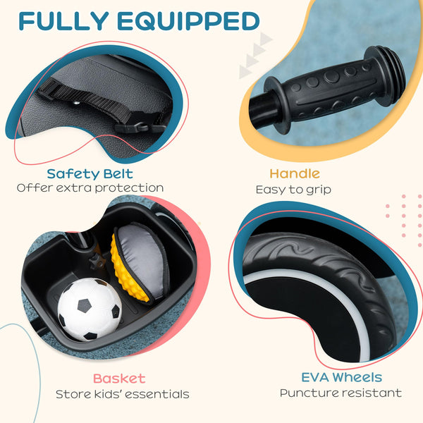 AIYAPLAY Kids Trike, Toddler Tricycle for 2 to 5 Years, with Adjustable Seat, Pedal, Front Rear Baskets, 3 Wheels Kids Bike Gift for Boys and Girls, Red