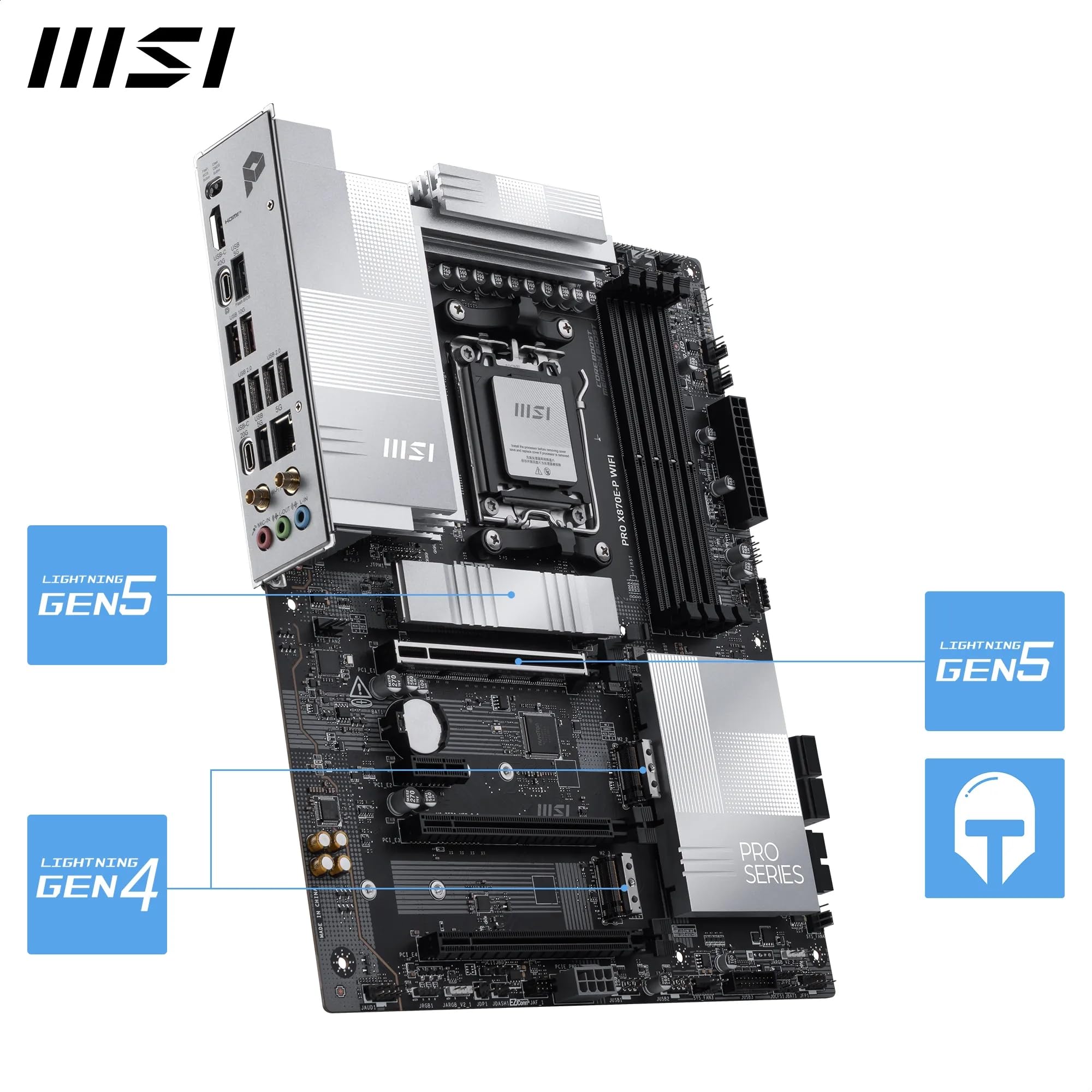 MSI X670E GAMING PLUS WIFI Motherboard, ATX - Supports AMD Ryzen 9000 / 8000 / 7000 Series Processors, AM5 - 80A SPS VRM, DDR5 Memory Boost 7800+ MHz/OC, PCIe 5.0 x16, M.2 Gen5, Wi-Fi 6E