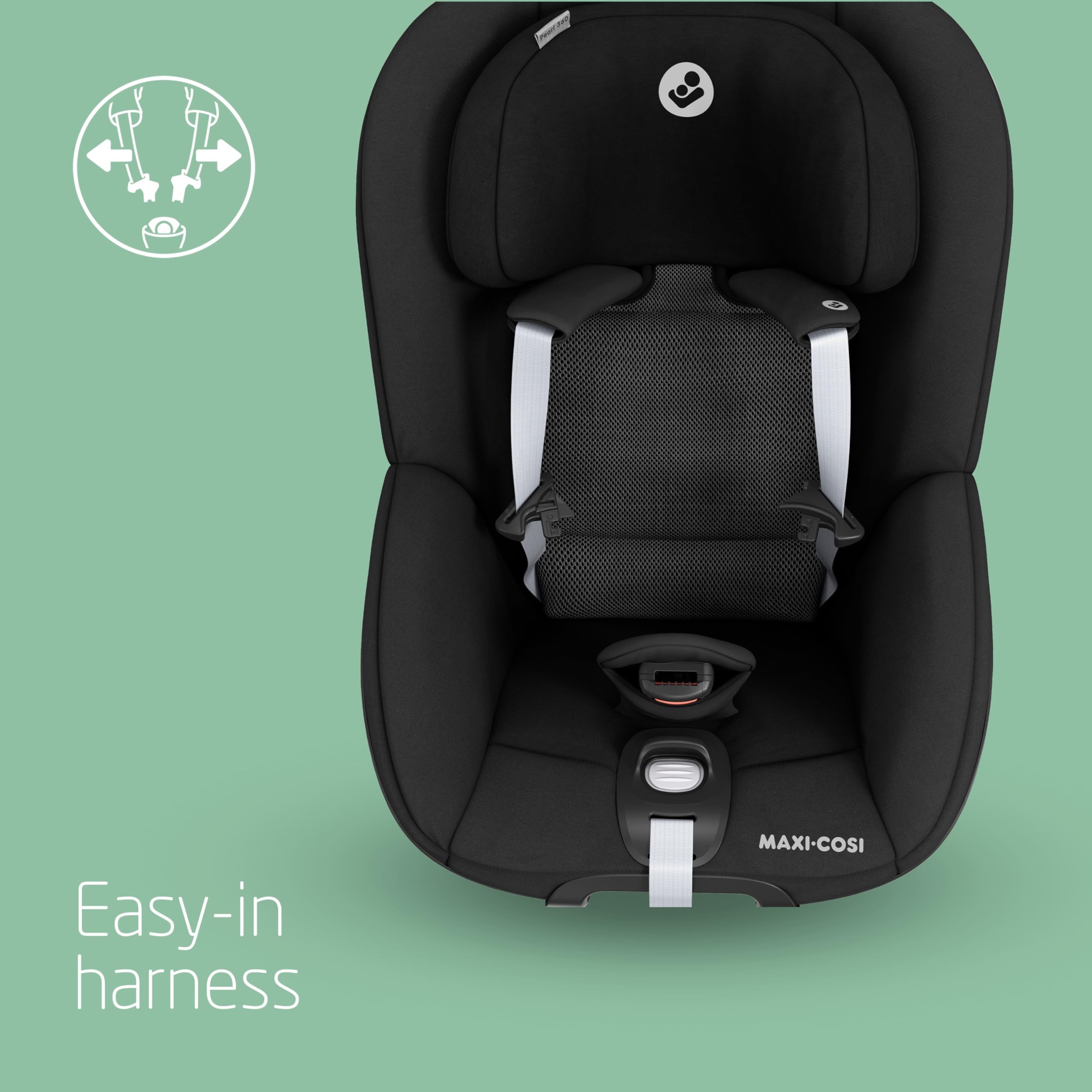 Maxi-Cosi FamilyFix 360 i-Size Base, Rotating Car Seat System, 360 Swivel ISOFIX Base, 0-4 Years (40-105 cm), One-Hand FlexiSpin Rotation, TravelSafe Rotation Control, Click & Go, Black