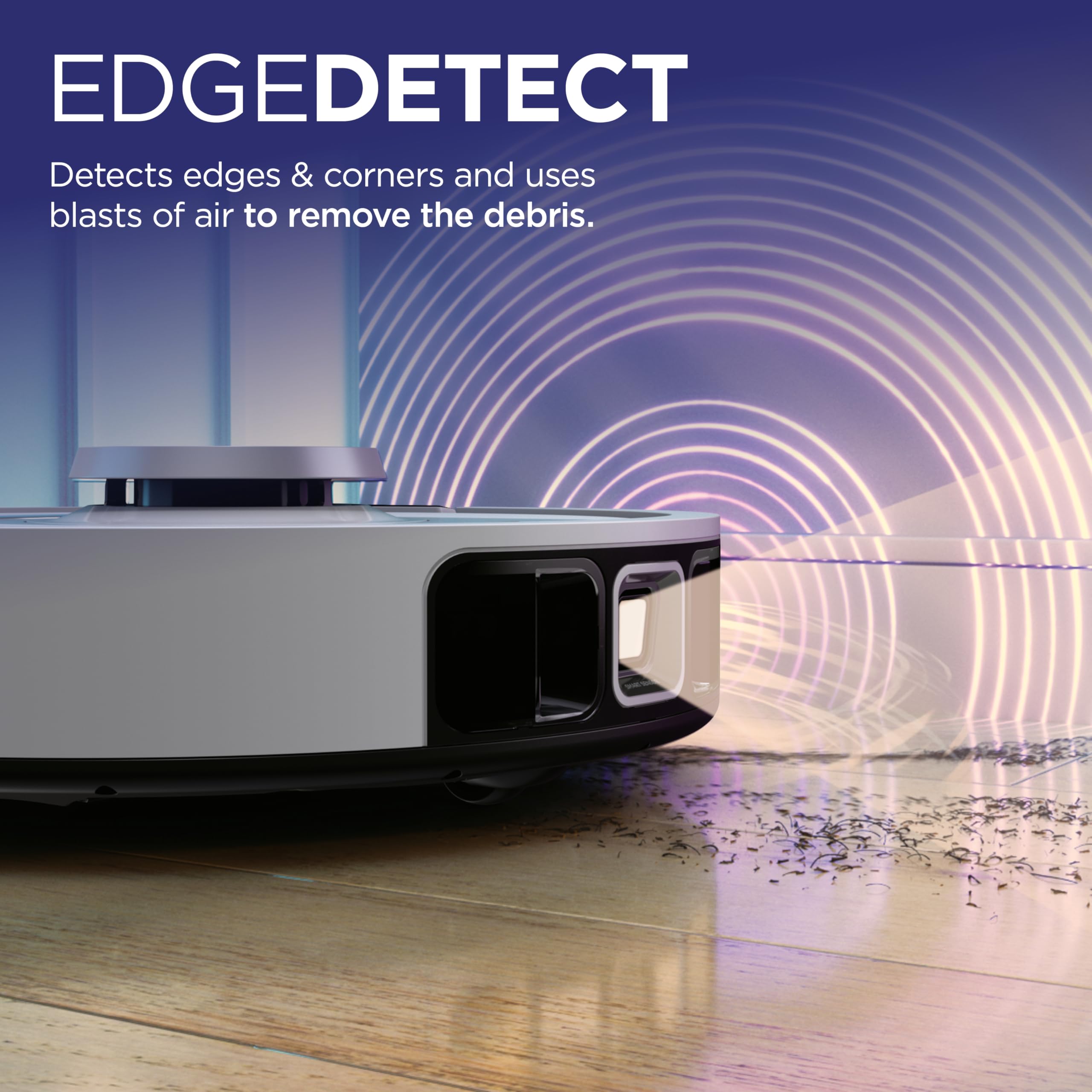 Shark PowerDetect Robot Vacuum with 60-Day Self-emptying Base - Anti-odour - For Carpets, Hard Floors and Pet Hair - 3D LiDAR Navigation - Wi-Fi / App - Odour Cartridge and 2 Brushes Incl. - Black